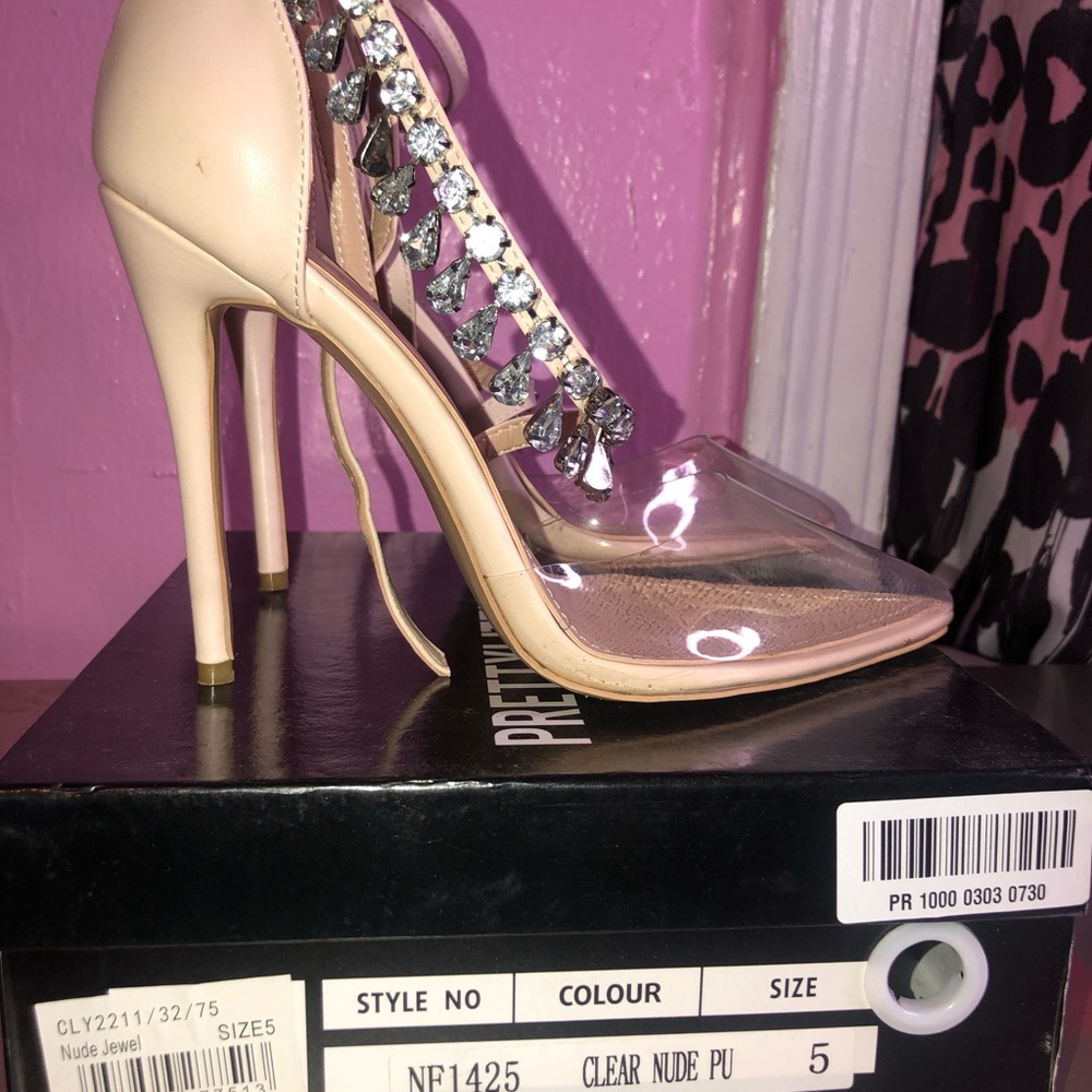 Clear jewel heel